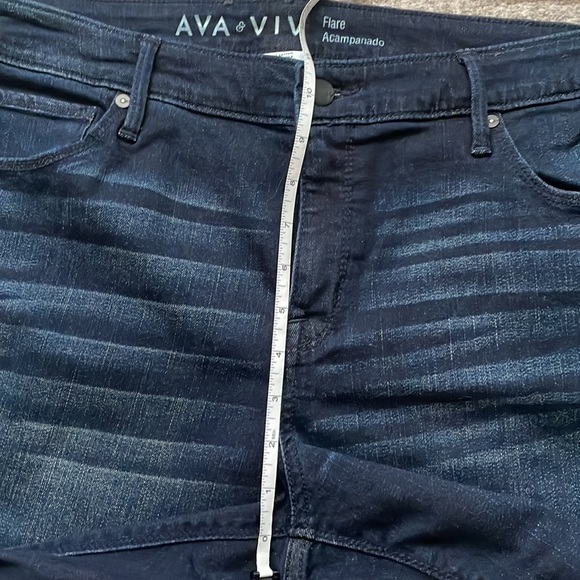 AVA & VIV Target Power Stretch Flare Dark Jeans 16 Short 16S 28.5” inseam NWOT - Picture 4 of 6